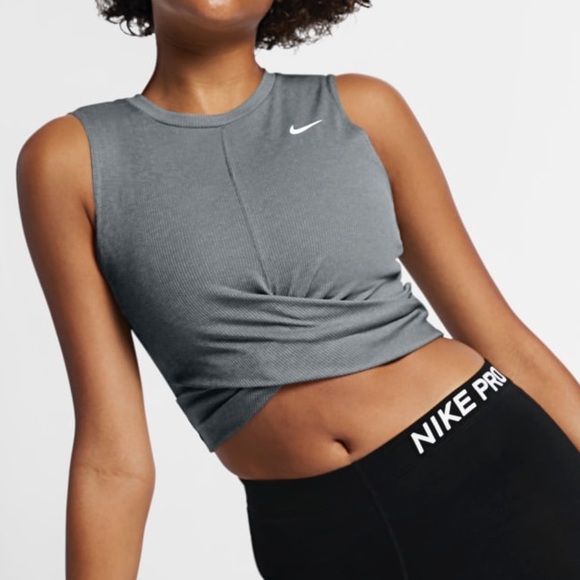 Nike Tops - NIKE Dri-fit Cropped Twist Training Tank Top Gym Yoga